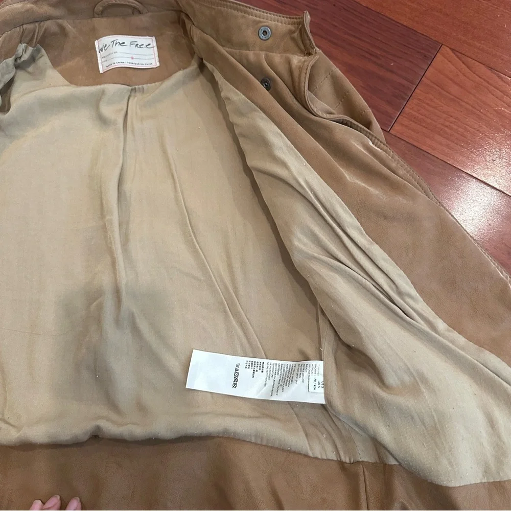 We The Free by Free People - Brown Tan Moto Jacket - Size Small
